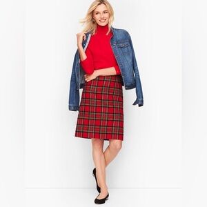 TALBOTS Plus Plaid Sparkle A-Line Skirt Classic Tartan Shimmer Women's Size 16